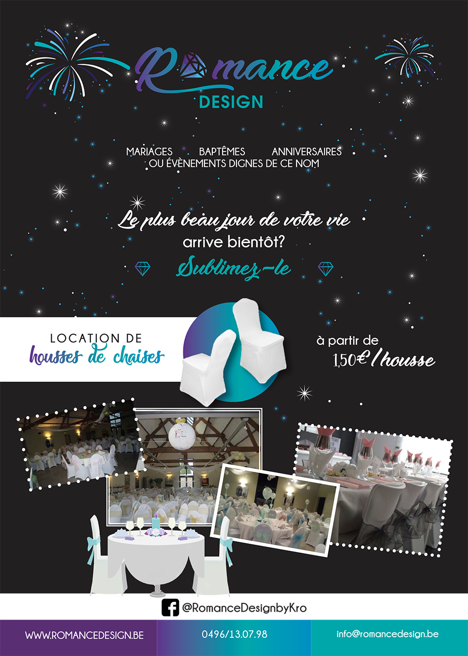 Romance Design By Kro - Location de housses de chaises pour tous types d'événements